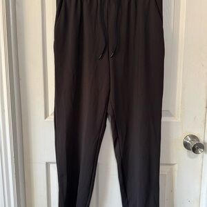 Hilary Radley Black Straight-Leg Drawstring Pants